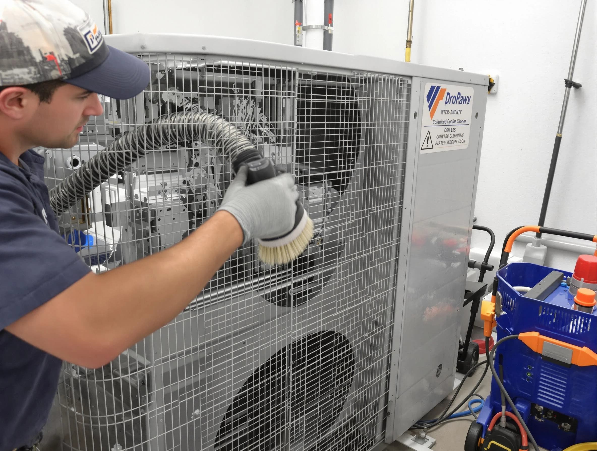 Santa Ana Air Duct Cleaning specialist performing precision AC coil cleaning for improved system performance in Santa Ana