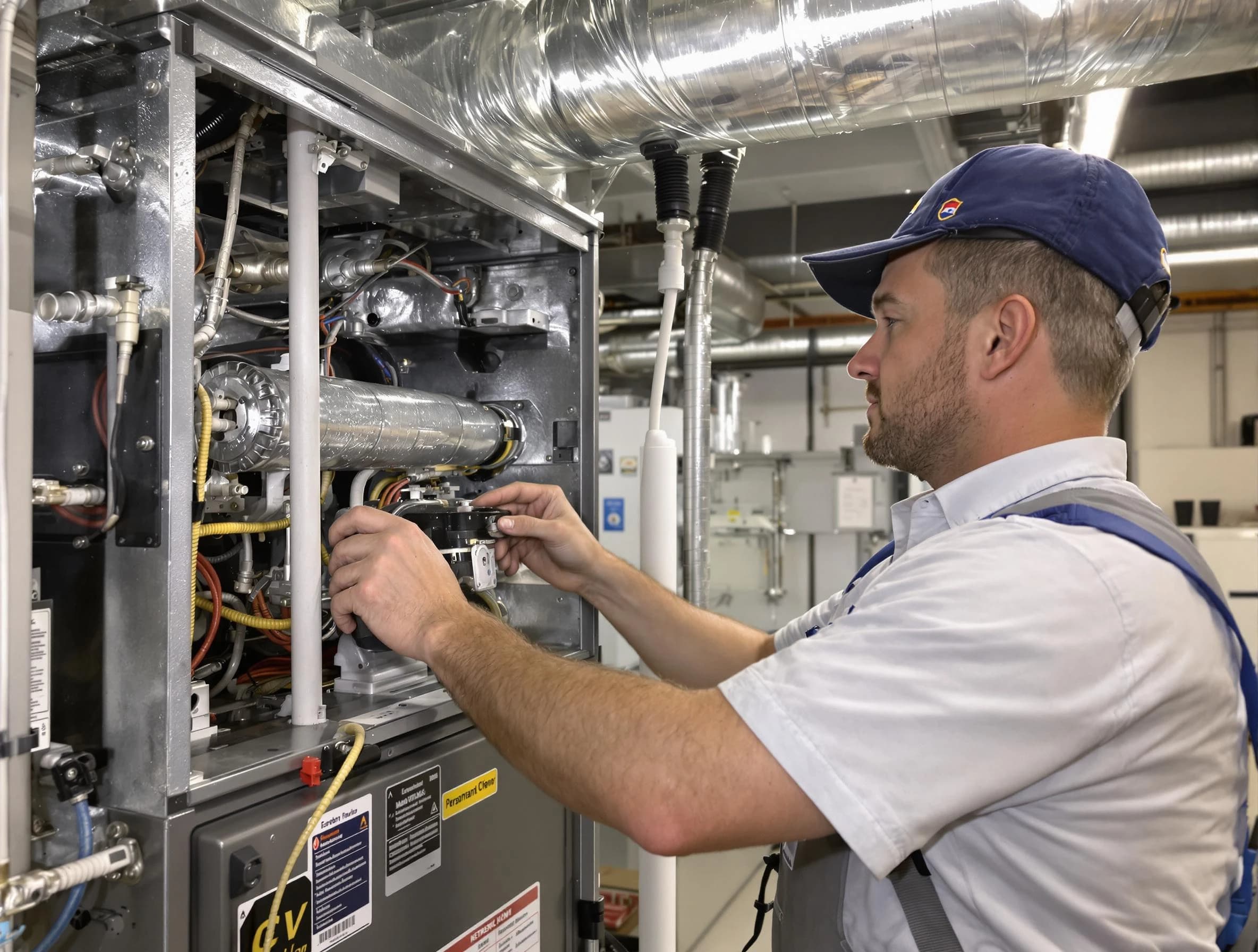 Santa Ana Air Duct Cleaning specialist performing thorough furnace duct cleaning to improve heating efficiency in Santa Ana